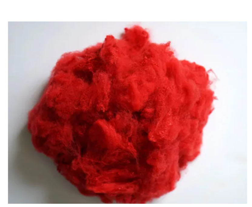 100% Recycled and Virgin Polyester Staple Fiber (Red)